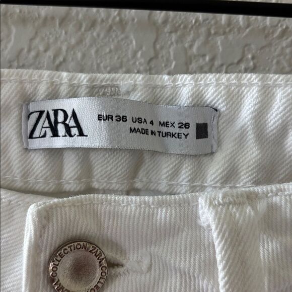 ZARA White High Rise Straight Jeans size 4 - Picture 3 of 6